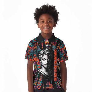 Chimamanda Ngozi Adichie Kid Polo Shirt with Monochrome Portrait, The Danger of a Single Story Quote - African Pride