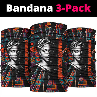 Chimamanda Ngozi Adichie Neck Gaiter with Monochrome Portrait, The Danger of a Single Story Quote - African Pride