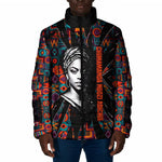 Chimamanda Ngozi Adichie Padded Jacket with Monochrome Portrait, The Danger of a Single Story Quote - African Pride