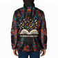 Chimamanda Ngozi Adichie Padded Jacket with Monochrome Portrait, The Danger of a Single Story Quote - African Pride
