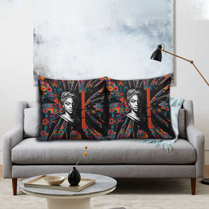 Chimamanda Ngozi Adichie Pillow Cover with Monochrome Portrait, The Danger of a Single Story Quote - African Pride