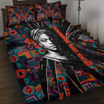 Chimamanda Ngozi Adichie Quilt Bed Set with Monochrome Portrait, The Danger of a Single Story Quote - African Pride
