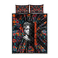 Chimamanda Ngozi Adichie Quilt Bed Set with Monochrome Portrait, The Danger of a Single Story Quote - African Pride