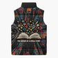 Chimamanda Ngozi Adichie Sleeveless Puffer Jacket with Monochrome Portrait, The Danger of a Single Story Quote - African Pride