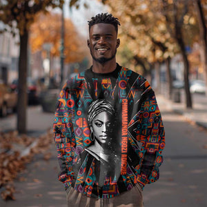 Chimamanda Ngozi Adichie Sweatshirt with Monochrome Portrait, The Danger of a Single Story Quote - African Pride