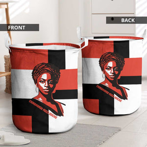 Chimamanda Ngozi Adichie Laundry Basket with Bold Red Portrait, We Should All Be Feminists Quote - African Pride