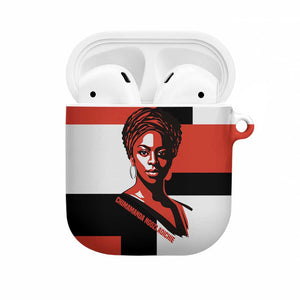 Chimamanda Ngozi Adichie AirPods Case with Bold Red Portrait, We Should All Be Feminists Quote - African Pride