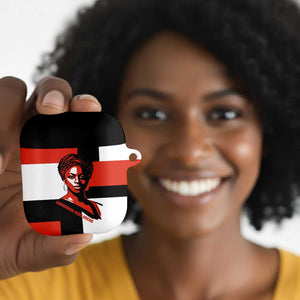 Chimamanda Ngozi Adichie AirPods Case with Bold Red Portrait, We Should All Be Feminists Quote - African Pride