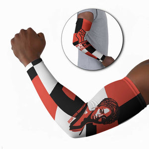 Chimamanda Ngozi Adichie Arm Sleeves with Bold Red Portrait, We Should All Be Feminists Quote - African Pride