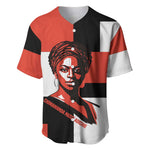 Chimamanda Ngozi Adichie Baseball Jersey with Bold Red Portrait, We Should All Be Feminists Quote - African Pride