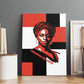 Chimamanda Ngozi Adichie Canvas Wall Art with Bold Red Portrait, We Should All Be Feminists Quote - African Pride