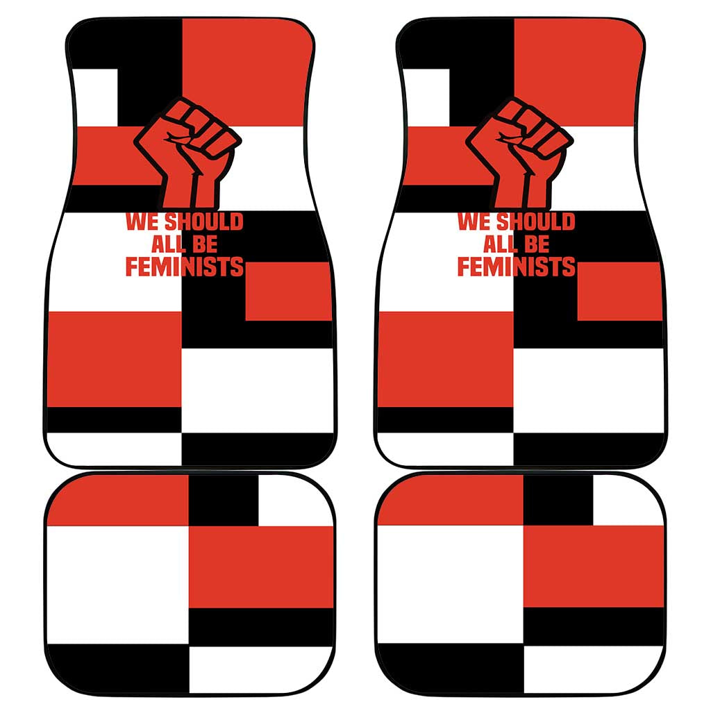 Chimamanda Ngozi Adichie Car Mats with Bold Red Portrait, We Should All Be Feminists Quote - African Pride