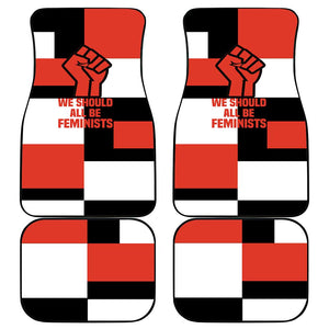 Chimamanda Ngozi Adichie Car Mats with Bold Red Portrait, We Should All Be Feminists Quote - African Pride