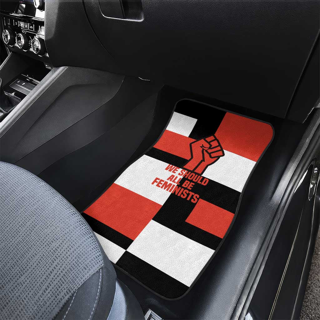 Chimamanda Ngozi Adichie Car Mats with Bold Red Portrait, We Should All Be Feminists Quote - African Pride