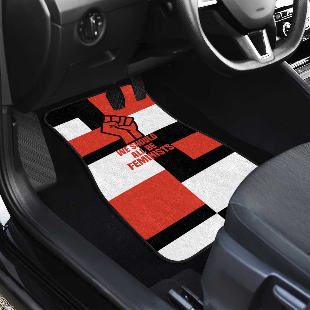 Chimamanda Ngozi Adichie Car Mats with Bold Red Portrait, We Should All Be Feminists Quote - African Pride