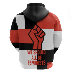 Chimamanda Ngozi Adichie Hoodie with Bold Red Portrait, We Should All Be Feminists Quote - African Pride