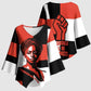 Chimamanda Ngozi Adichie Kimono Sleeve Blouse with Bold Red Portrait, We Should All Be Feminists Quote - African Pride