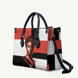 Chimamanda Ngozi Adichie Leather Bag with Bold Red Portrait, We Should All Be Feminists Quote - African Pride
