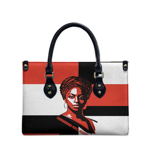 Chimamanda Ngozi Adichie Leather Bag with Bold Red Portrait, We Should All Be Feminists Quote - African Pride