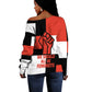 Chimamanda Ngozi Adichie Off Shoulder Sweater with Bold Red Portrait, We Should All Be Feminists Quote - African Pride