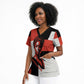Chimamanda Ngozi Adichie Scrub Top with Bold Red Portrait, We Should All Be Feminists Quote - African Pride