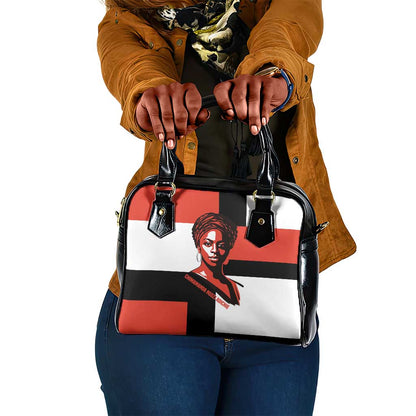 Chimamanda Ngozi Adichie Shoulder Handbag with Bold Red Portrait, We Should All Be Feminists Quote - African Pride