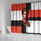 Chimamanda Ngozi Adichie Shower Curtain with Bold Red Portrait, We Should All Be Feminists Quote - African Pride