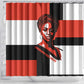 Chimamanda Ngozi Adichie Shower Curtain with Bold Red Portrait, We Should All Be Feminists Quote - African Pride