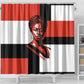 Chimamanda Ngozi Adichie Shower Curtain with Bold Red Portrait, We Should All Be Feminists Quote - African Pride