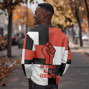 Chimamanda Ngozi Adichie Sweatshirt with Bold Red Portrait, We Should All Be Feminists Quote - African Pride
