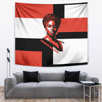 Chimamanda Ngozi Adichie Tapestry with Bold Red Portrait, We Should All Be Feminists Quote - African Pride