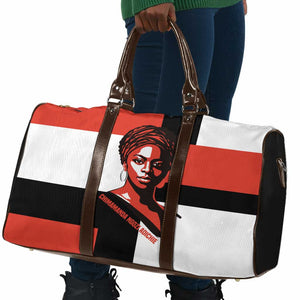 Chimamanda Ngozi Adichie Travel Bag with Bold Red Portrait, We Should All Be Feminists Quote - African Pride