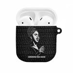 Chimamanda Ngozi Adichie AirPods Case with Expressive Speaking Portrait, Stories Shape Reality - African Pride