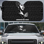 Chimamanda Ngozi Adichie Auto Sun Shade with Expressive Speaking Portrait, Stories Shape Reality - African Pride