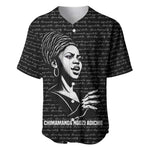 Chimamanda Ngozi Adichie Baseball Jersey with Expressive Speaking Portrait, Stories Shape Reality - African Pride