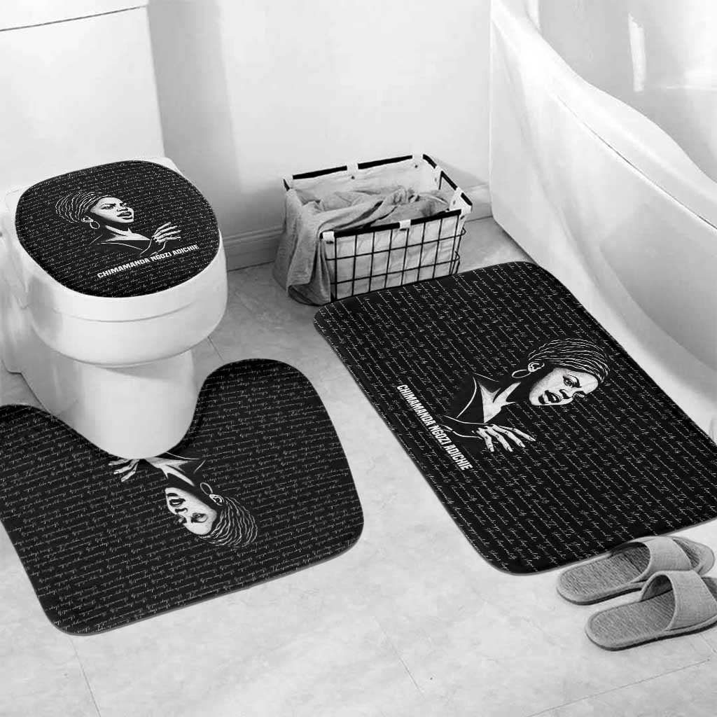 Chimamanda Ngozi Adichie Bathroom Set with Expressive Speaking Portrait, Stories Shape Reality - African Pride