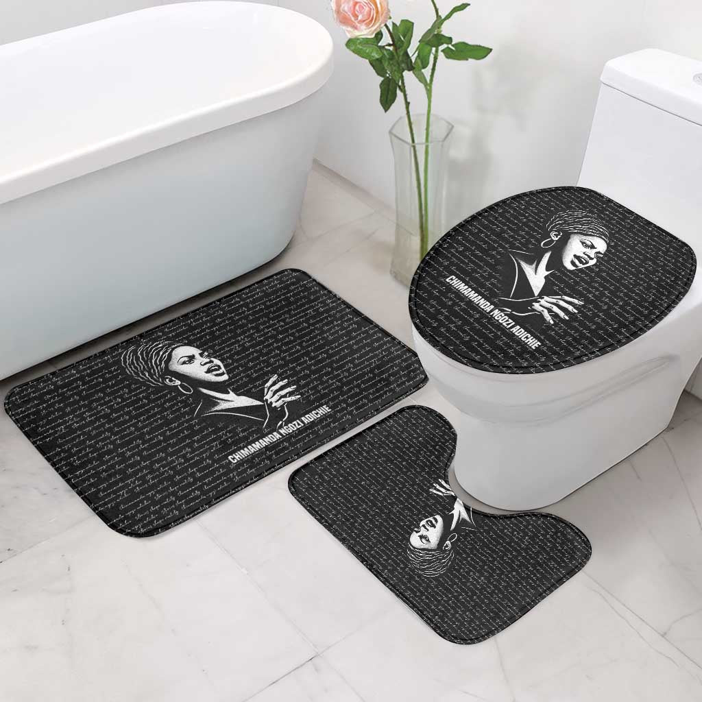 Chimamanda Ngozi Adichie Bathroom Set with Expressive Speaking Portrait, Stories Shape Reality - African Pride