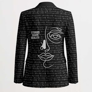 Chimamanda Ngozi Adichie Blazer with Expressive Speaking Portrait, Stories Shape Reality - African Pride