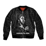 Chimamanda Ngozi Adichie Bomber Jacket with Expressive Speaking Portrait, Stories Shape Reality - African Pride