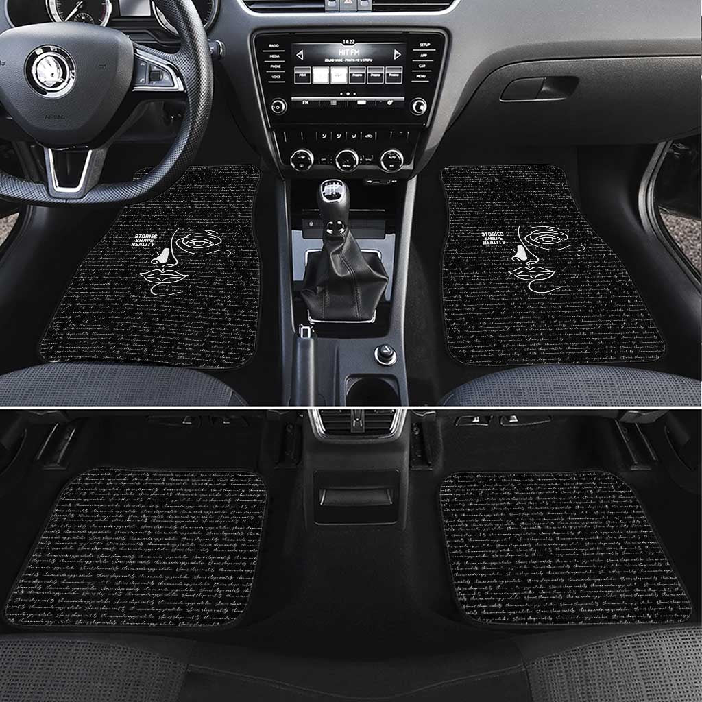 Chimamanda Ngozi Adichie Car Mats with Expressive Speaking Portrait, Stories Shape Reality - African Pride