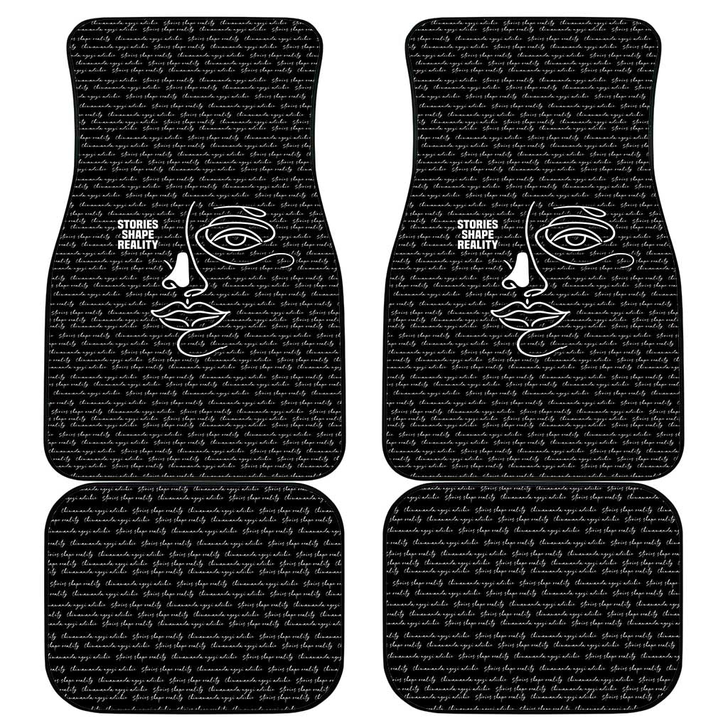 Chimamanda Ngozi Adichie Car Mats with Expressive Speaking Portrait, Stories Shape Reality - African Pride