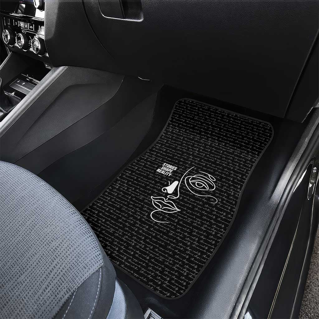 Chimamanda Ngozi Adichie Car Mats with Expressive Speaking Portrait, Stories Shape Reality - African Pride