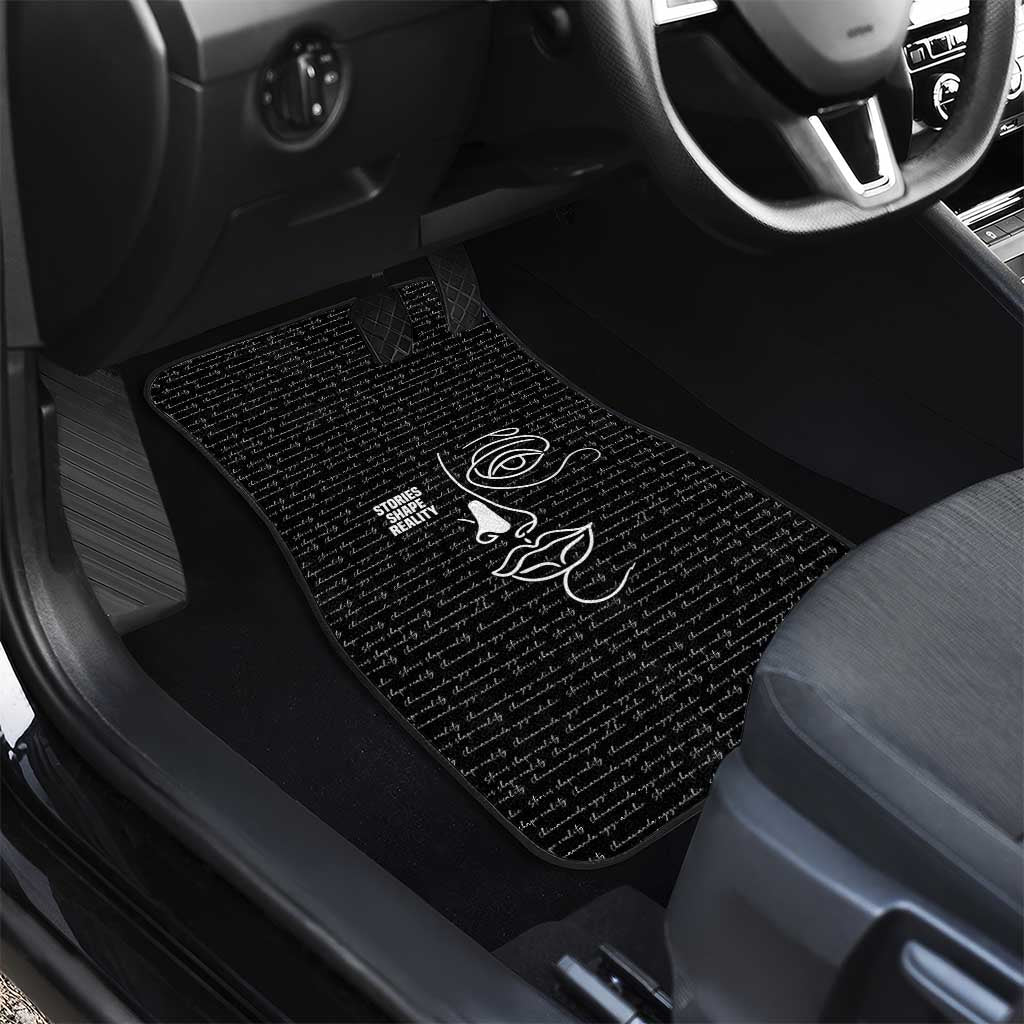 Chimamanda Ngozi Adichie Car Mats with Expressive Speaking Portrait, Stories Shape Reality - African Pride