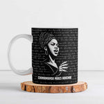 Chimamanda Ngozi Adichie Ceramic Mug with Expressive Speaking Portrait, Stories Shape Reality - African Pride
