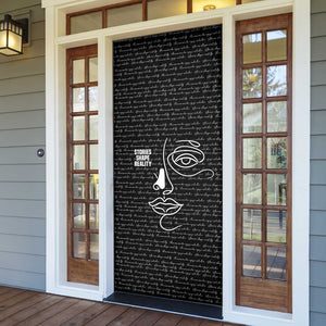 Chimamanda Ngozi Adichie Door Cover with Expressive Speaking Portrait, Stories Shape Reality - African Pride
