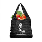 Chimamanda Ngozi Adichie Grocery Bag with Expressive Speaking Portrait, Stories Shape Reality - African Pride