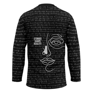 Chimamanda Ngozi Adichie Hockey Jersey with Expressive Speaking Portrait, Stories Shape Reality - African Pride