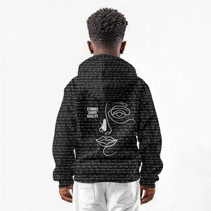 Chimamanda Ngozi Adichie Kid Hoodie with Expressive Speaking Portrait, Stories Shape Reality - African Pride