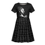 Chimamanda Ngozi Adichie Kid Short Sleeve Dress with Expressive Speaking Portrait, Stories Shape Reality - African Pride