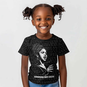 Chimamanda Ngozi Adichie Kid T shirt with Expressive Speaking Portrait, Stories Shape Reality - African Pride